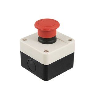 Red Sign Mushroom Emergency Stop Push Button Switch Station 1 NC Normally Closed   Wall Light Switches  