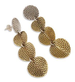 Silver and bronze dangle earrings, 'Radiant Elegance'   Peruvian Bronze Dangle Earrings Jewelry