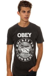 Obey Men's Rocket to Nowhere Tee Large Black at  Mens Clothing store Fashion T Shirts
