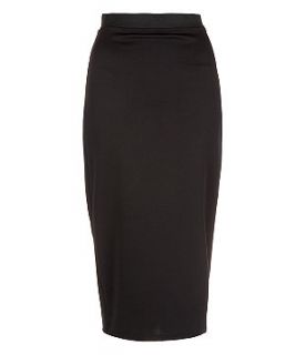 Black Scuba Midi Skirt