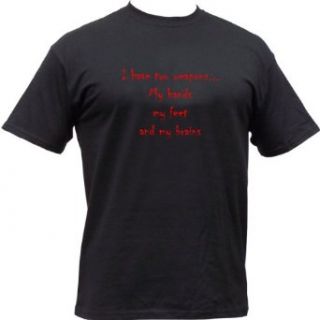 "Two Weapons" Slogan t shirt from Piranha Gear at  Mens Clothing store Fashion T Shirts