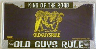 Old Guys Rule, King of the Road License Plate Frame Automotive