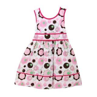 Sophie Fae Girls Patterned Summer Wear Special Occasion Dress with Bow (6 year old) (Pink)