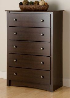 Fremont 5 Drawer Chest (Espresso) (45.25"H x 31.5"W x 16"D)   Chests Of Drawers
