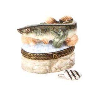 Northern Pike Fish PHB Porcelain Hinged Box Midwest of Cannon Falls   Decorative Boxes
