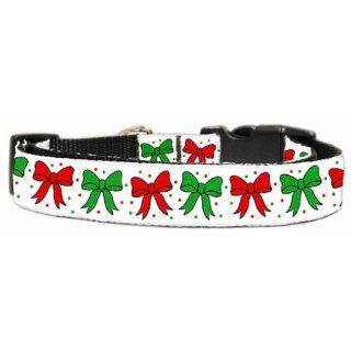 Dog Supplies Christmas Bows Nylon Ribbon Collar Medium  Pet Leashes 
