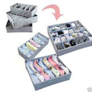 3 Pcs/set, Underwear Bra Socks Ties Storage Organizer Box Bamboo Charcoal Drawer Organizer  