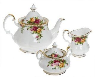 Royal Albert Old Country Roses 3 Piece Tea Set Tea Services Kitchen & Dining