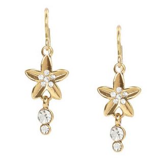 Pilgrim Gold flower and stone drop earrings