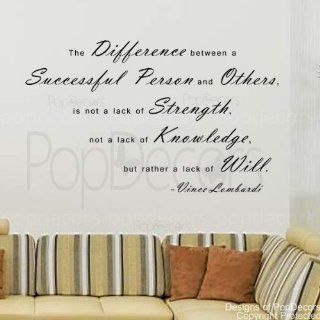 PopDecors   The Difference between a Successful Person and Others Vince Lombardi  words quote phrase   inspirational quote wall decals quote decals wall stickers quotes inspirational quotes decals lyrics famous quotes wall decals nursery rhyme   Wall Decor