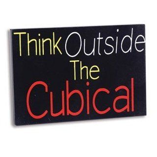 5" THINK OUTSIDE the CUBICLE Sign   Decorative OFFICE Plaque  CUBICLE Humor/EASEL STAND/CO Workers GIFT/Secret SANTA   Young S Inc Signs Think Outside The Cubicle