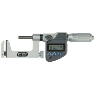 Mitutoyo 317 351 Uni Mike LCD Outside Micrometer, Friction Thimble, 0 1"/0 25.4mm Range, 0.00005"/0.001mm Graduation, +/ 0.0002" Accuracy