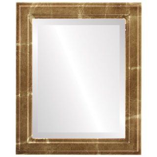 Simple wood Rectangle Beveled Wall Mirror in a Gold Wright style Champagne Gold Frame 16x20 outside dimensions   Wall Mounted Mirrors