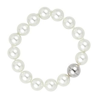 Betty Jackson.Black White round pearl magnetic bracelet