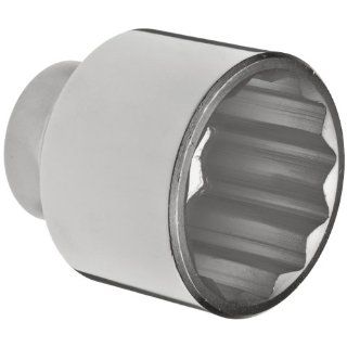 Martin H1272 Forged Alloy Steel 2 1/4" Type III Opening 3/4" Square Drive Socket, 12 Points Standard, 3 3/16" Overall Length, Chrome Finish