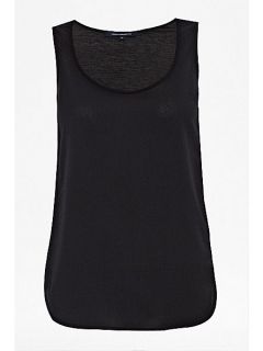 French Connection Penny plains sleeve less scoop neck top Black