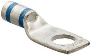 Panduit LCAS6 56 L Code Conductor Lug, One Hole, Short Barrel With Window, #6 AWG Copper Conductor Size, 5/16" Stud Hole Size, Blue Color Code, 0.07" Tongue Thickness, 0.56" Tongue Width, 0.48" Neck Length, 1.40" Overall Length El