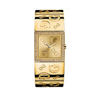 Guess Ladies gold coloured square dial bangle strap watch