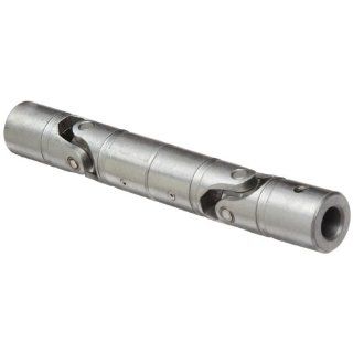 Lovejoy Size D12B Double Universal Joint, 14mm Round Bore with Keyway and 14mm Round Bore with Pin Hole, 2.00" Outer Diameter, 5.44" Overall Length, 1144 Carbon Steel, Metric Bore Pin And Block Universal Joints