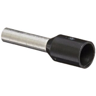 Panduit FSD78 8 D Insulated Ferrule, Single Wire DIN End Sleeve, 16 AWG Wire Size, Black, 0.12" Max Insulation, 15/32" Wire Strip Length, 0.07" Pin ID, 0.31" Pin Length, 0.57" Overall Length (Pack of 500) Terminals Industrial &am