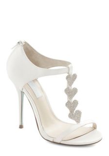 Betsey Johnson Luxe of Love Heel in White  Mod Retro Vintage Heels