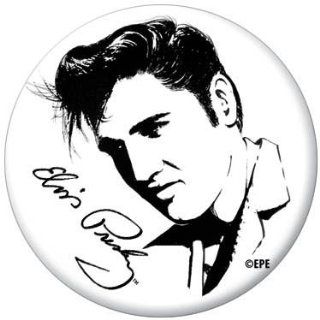 Elvis Presley Black and White Drawing Button 81102 [Toy] Toys & Games
