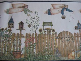 God Bless Our Garden Gardening Angels Wallpaper Border  