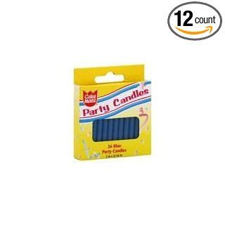 Cake Mate Round Blue Birthday Candle, 2 x 3/16 inch   36 per pack    12 packs per case.
