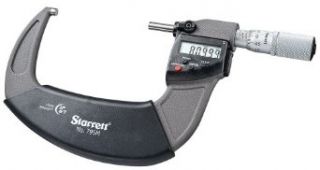 Starrett 69080 Carbide Electronic Micrometer with Output, 3 4" Graduation Range, 0.00005" Resolution Outside Micrometers