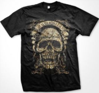 Inmunitas Skull Mens Tattoo T shirt, Vintage Latin Immunity Skull Gothic Style Design Mens Shirt Clothing
