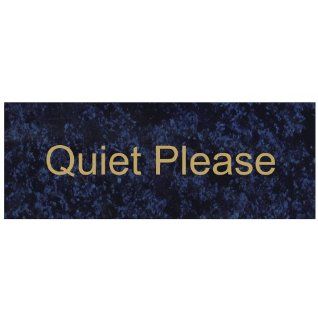 Quiet Please Engraved Sign EGRE 17854 GLDonCBLU Courtesy  Business And Store Signs 
