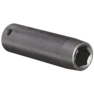 Martin 14618 Forged Alloy Steel 9/16" Type I Opening 1/2" Power Impact Square Drive Socket, 6 Points Deep, 3 1/4" Overall Length, Industrial Black Finish