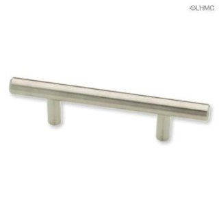 Low Profile Solid Stainless Steel Bar Pull   96mm (7" overall) LQ P02085 SS C   Cabinet And Furniture Pulls  