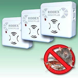 RIDDEX SONIC PLUS PEST REPELLERS WITH SIDE OUTLETS (SET OF 3)  Rodent Repellents  Patio, Lawn & Garden