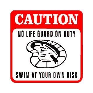 CAUTION SWIM AT YOUR OWN RISK warm new sign   Decorative Signs