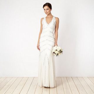 Principles by Ben de Lisi Designer ivory cut out embellished bridal dress