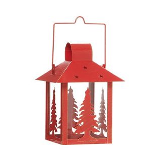Red Christmas tree medium tea light lantern