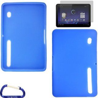 Gizmo Dorks Silicone Skin (Blue) and Anti Grease Screen Guard with Carabiner Key Chain for the Motorola Xoom Tablet Computers & Accessories