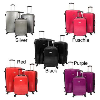 World Sport Expandable 3 piece Hardside Spinner Luggage Set World Traveler Three piece Sets