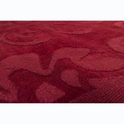 Hand tufted Asten Red Floral Wool Rug (6' x 9') 5x8   6x9 Rugs