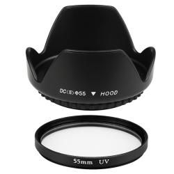 UV Lens Filter/ Lens Hood for Sony A200/ A230/ A330 Eforcity Lenses & Flashes