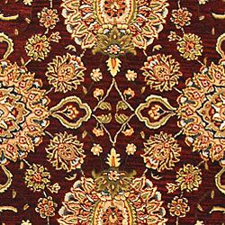 Handmade Treasures Burgundy/ Beige Wool and Silk Rug (8'6 x 11'6) Safavieh 7x9   10x14 Rugs
