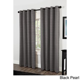 Raw Silk Thermal Insulated Grommet Top 84 inch Curtain Panel Pair Curtains