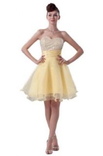 Emma Y Charming Sweetheart Neckline Organza Short Party Dresses for Teenagers US Size 26W Daffodil