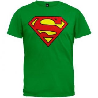 Superman   Shield Logo Kelly Green T Shirt Clothing