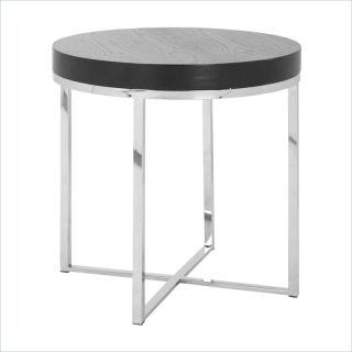 Safavieh Morgan Stainless Steel Round End Table in Silver   FOX9002A