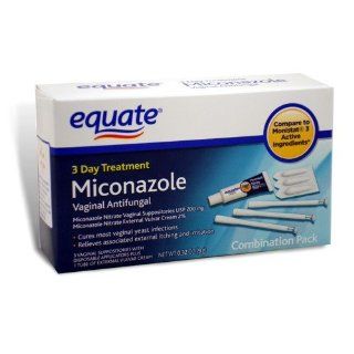 Equate   Miconazole 3 Day Treatment, Disposable Suppositories Plus Cream, 0.32 oz Health & Personal Care