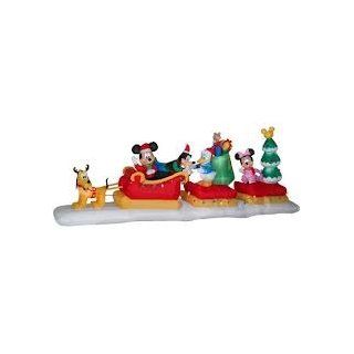 Huge Disney Characters Mickey, Minnie, Donald, Pluto and Goofy on Sleigh 16Ft Animated Christmas Yard Inflatable  Outdoor Decor  Patio, Lawn & Garden