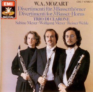 Mozart Divertimenti No.1, 3 & 6 for 3 Basset horns, KV.439b Music