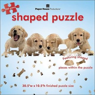 Paper House 'Golden Retriever Puppies' 500 piece Shaped Jigsaw Puzzle Paper House Puzzles